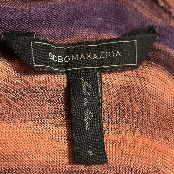 BCBGMaxAzria Reva Sweater NNI1H807 Ombré Purple Orange Size Small Viscose Linen - Picture 10 of 12
